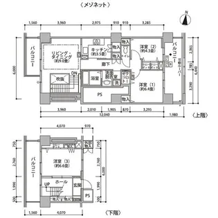 東雲キャナルコートCODAN20号棟【3階】の間取り