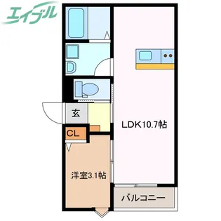 LECOCON四日市IX【1階】の間取り