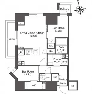 東京都台東区上野6【マンション】の間取り
