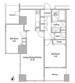 プラザタワー勝どき【21階】の間取り