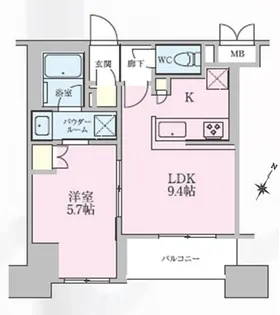 正金アパートメント入船【6階】の間取り