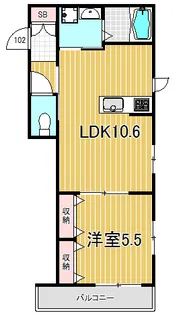 ヴィラメゾン荏原中延【1階】の間取り