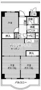 ビレッジハウス芝浦タワー1号棟【6階】の間取り