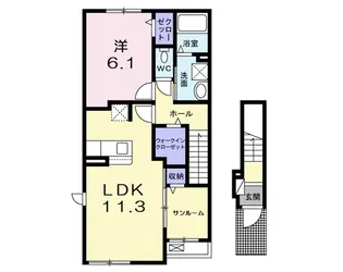 滋賀県彦根市東沼波町【アパート】の間取り