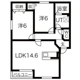 パークメゾン曽根【2階】の間取り