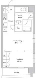 ドゥーエ日本橋浜町【5階】の間取り