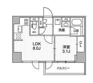 シーズンフラッツ大井町【3階】の間取り