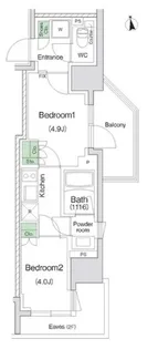 スタイリオ川崎【15階】の間取り