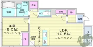 C Maison 泉崎B棟【1階】の間取り