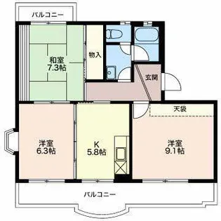 コーポラス時田A【1階】の間取り