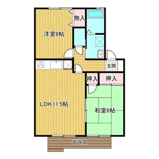 グレープヒルズ羽犬塚I【1階】の間取り