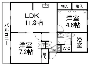 サンライズ宮千代【1階】の間取り
