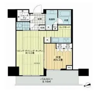 パークコート六本木ヒルトップ【13階】の間取り