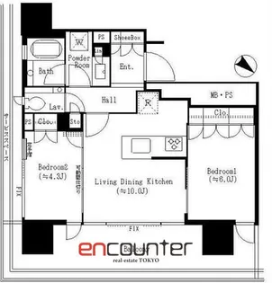 ウェリスタワー愛宕虎ノ門【11階】の間取り