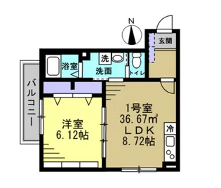 セミカ葛城 II【1階】の間取り