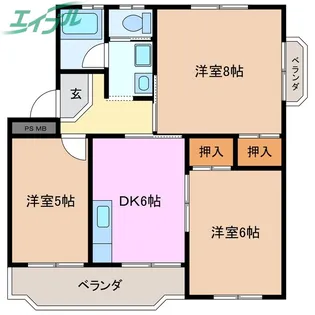 青山ハイツ【4階】の間取り