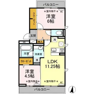 キャトルセゾンA【2階】の間取り