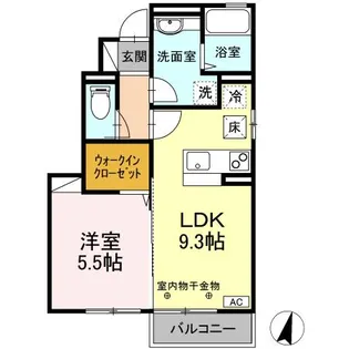 D room上堂【1階】の間取り