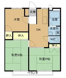 ビィラコートA【1階】の間取り