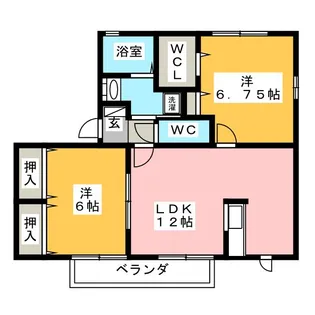 ベルセーヌ A【1階】の間取り