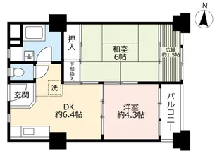 UR千島【3階】の間取り