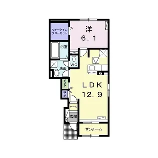 リクワイヤドIII【1階】の間取り
