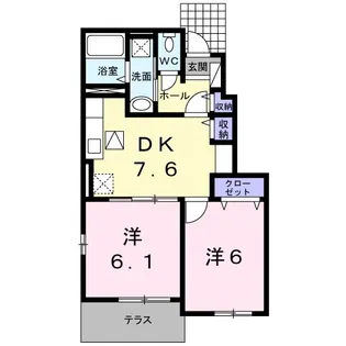 グリーンヒル 大峰【1階】の間取り