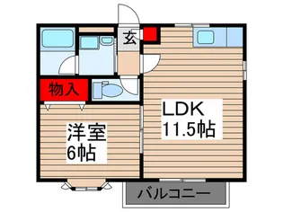 ハイツ若宮【1階】の間取り