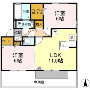 リビングタウン観音寺 D棟【1階】の間取り