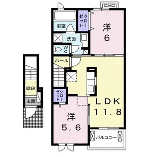 ベル・ガーデン B【2階】の間取り