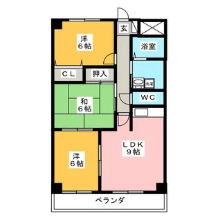 ベルドミール吉根B棟【3階】の間取り