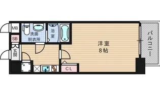 ラシュレエグゼ難波西【2階】の間取り