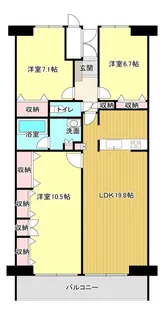 ピュアライフ三島【4階】の間取り