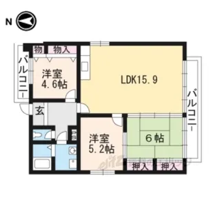 嶋津マンション【4階】の間取り