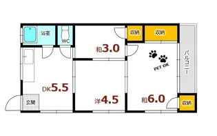 高橋アパート【2階】の間取り