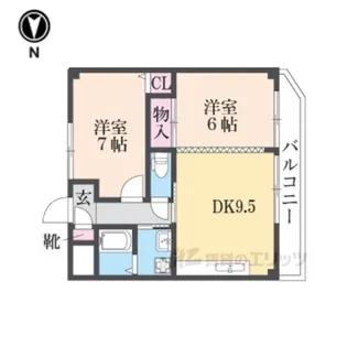 パストラール東生駒【6階】の間取り
