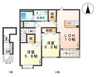 アクエルド【2階】の間取り