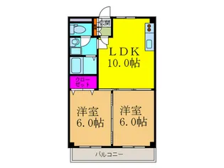 ヴァンベ-ル服部【5階】の間取り