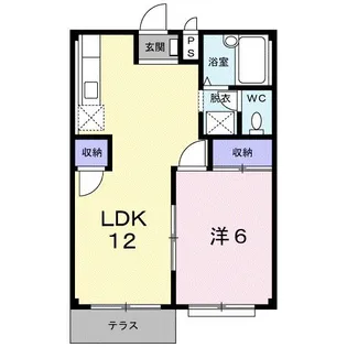 エレガンス杉山B【1階】の間取り