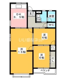 パークハイツ【2階】の間取り