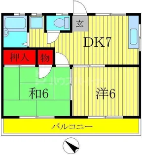 コーポあかね【2階】の間取り
