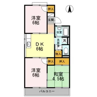 コーポラス芳泉 C棟【2階】の間取り