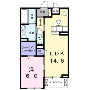 アベニール蕨【1階】の間取り