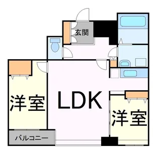 ラフィネタワー札幌南3条【22階】の間取り