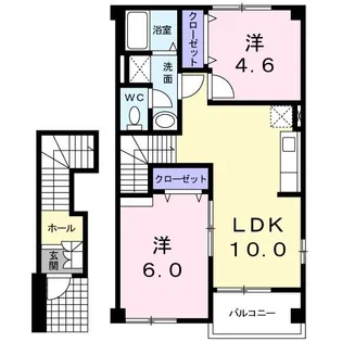 エレガンテ・パルコII【2階】の間取り