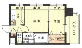 エステートモア薬院シャンブル【5階】の間取り