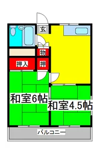 サンハイツ山崎【1階】の間取り