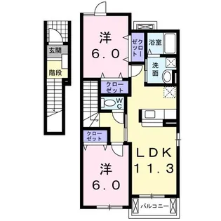 フラット North【2階】の間取り