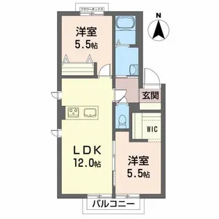 プレステージ川岸 D【1階】の間取り