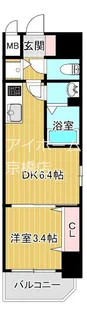 エスリードレジデンス都島デュオ【9階】の間取り
